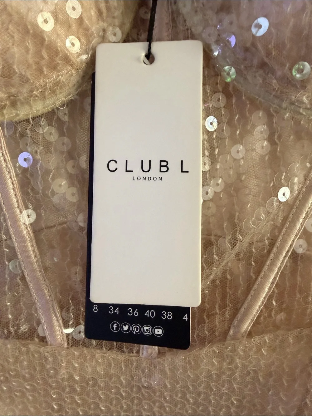 Club L London Iridescent Sequin Mini Dress in Gold - Picture 2 of 5